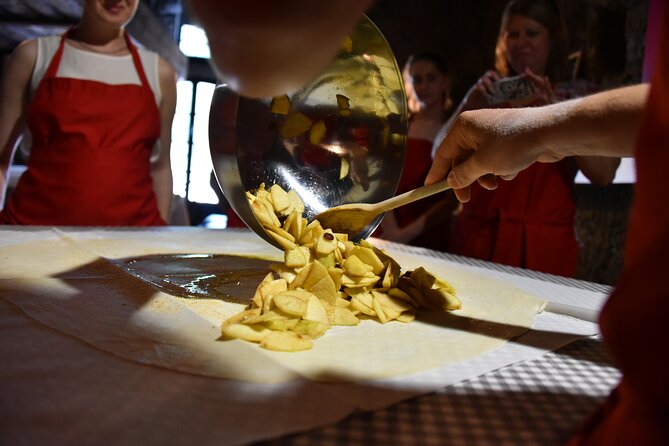 Apple Strudel & Prezel Cooking Class incl. Dinner & Music - Apple strudel in real steps: stretching, filling, and folding without stress