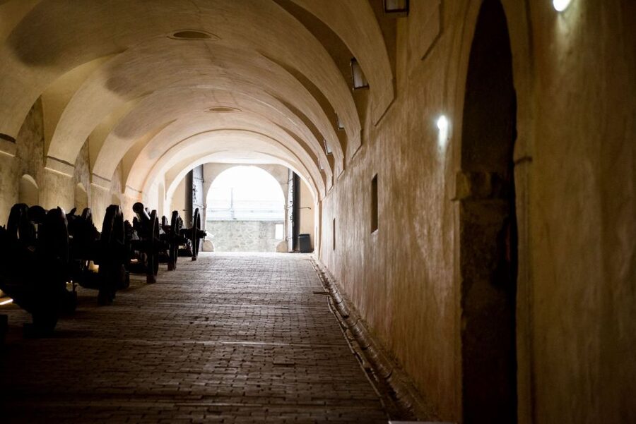 Forchtenstein Castle Admission Ticket & Optional Guided Tour - Inner courtyard secco murals that set the tone fast
