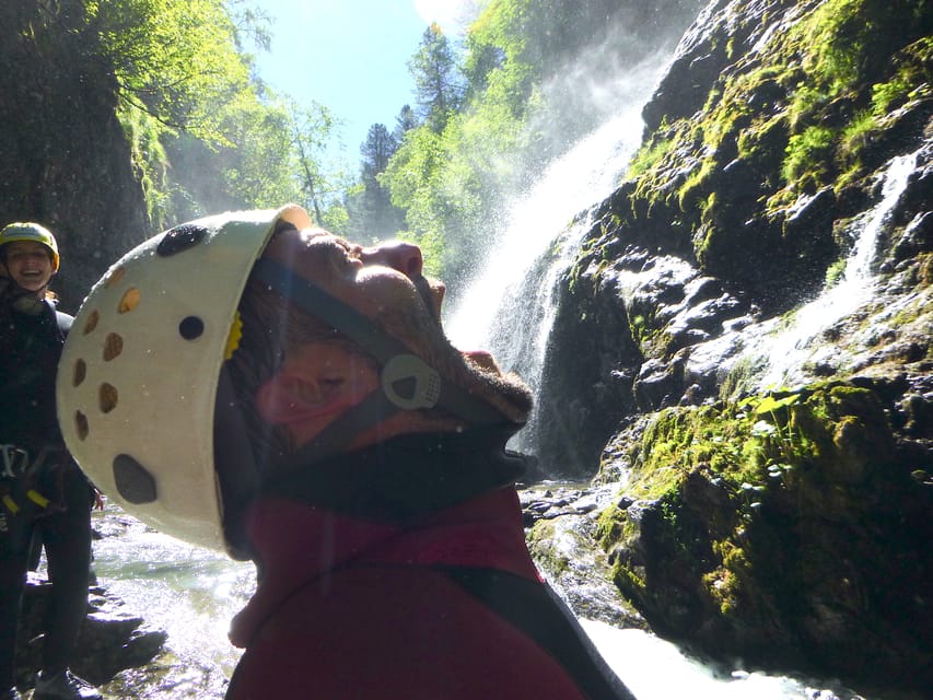 Ötztal: Canyoning at Alpenrosenklamm for Beginners - The 8-meter-long natural water slide, technique and timing