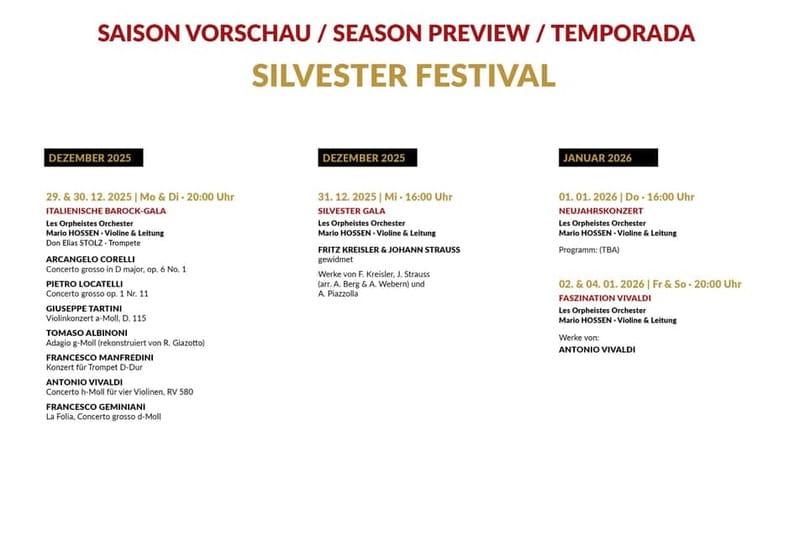 Vienna: Classical Concerts in the Minorite Church Ticket - The program lineup: Mozart to Vivaldi, and a few curveballs