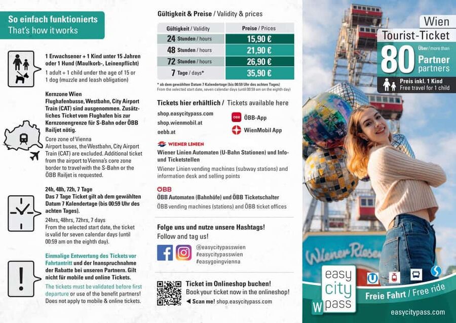 Vienna: EasyCityPass | City Card | Bus Metro Tram | Savings - Unlimited Vienna transport: the real money saver