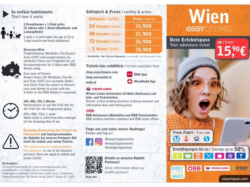 Vienna: EasyCityPass | City Card | Bus Metro Tram | Savings - Discount partners worth planning around, from palaces to museums