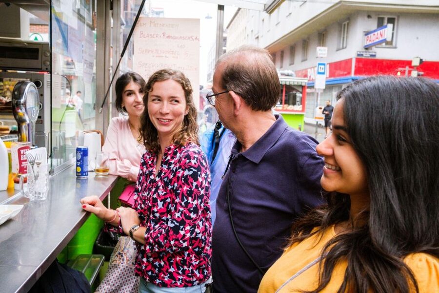 Vienna Food Tour: Dishes, Wine, Street Food & Culture - The savory start: ham horseradish and a spritzer moment