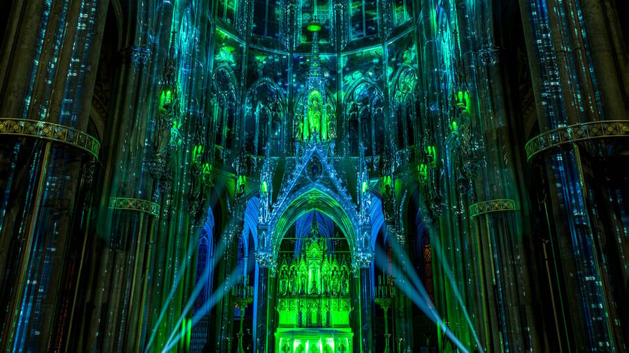 Vienna: Light of Creation Votive Church Immersive Light Show - What happens during the six acts of Genesis