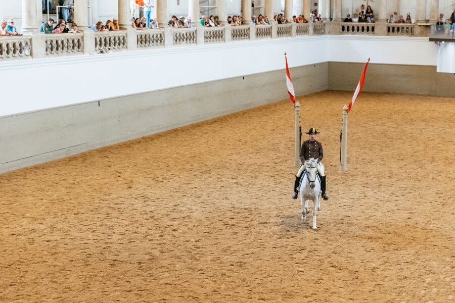 Vienna: Spanish Riding School Training - Commentary and Classical Music, Does It Land or Float By?