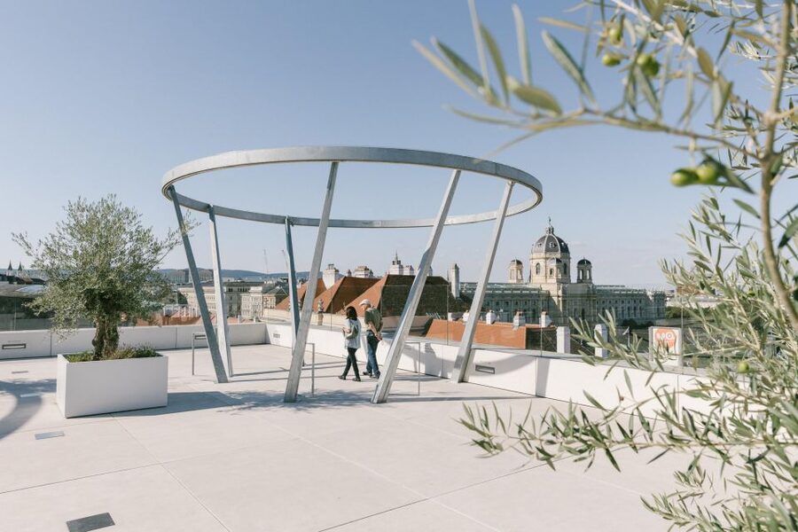 Vienna: Walking Tour of the MuseumsQuartier with Guide - MQ Libelle and its 2.35 million white dots: the architecture you can almost count